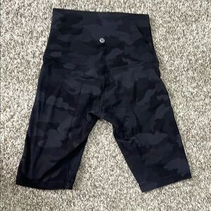 Lululemon Black Camo High-Waisted Shorts